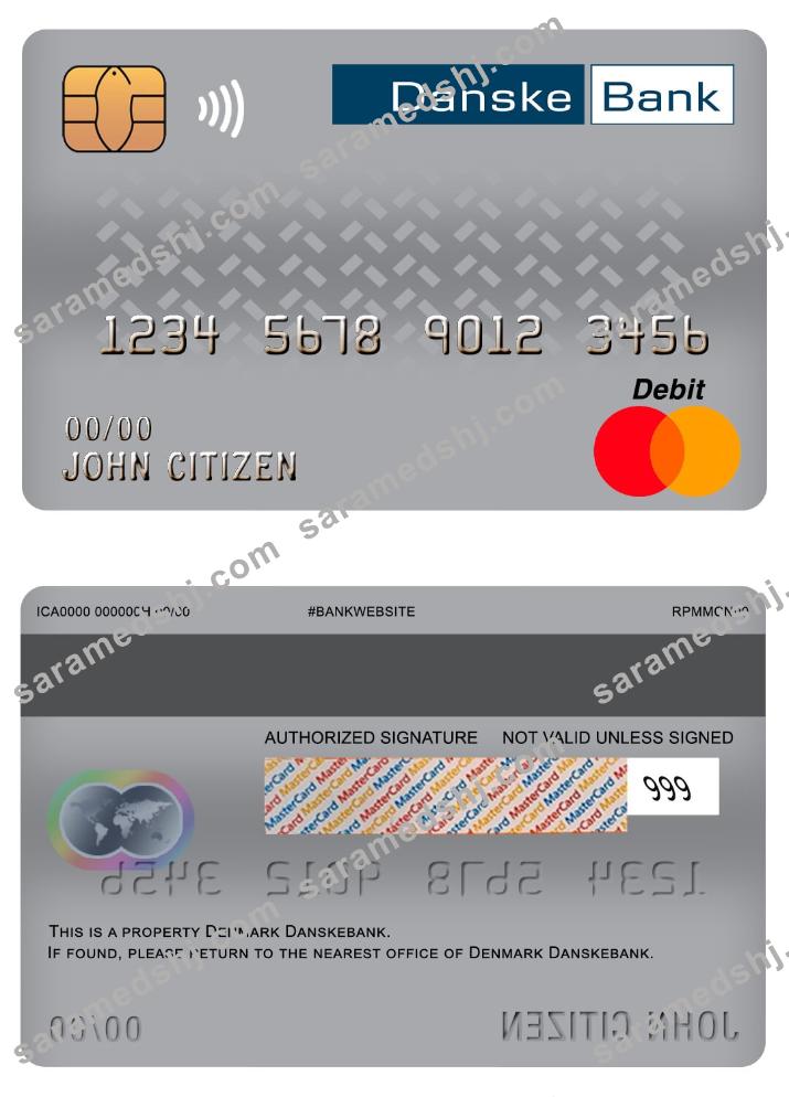 Denmark Danskebank master debit card